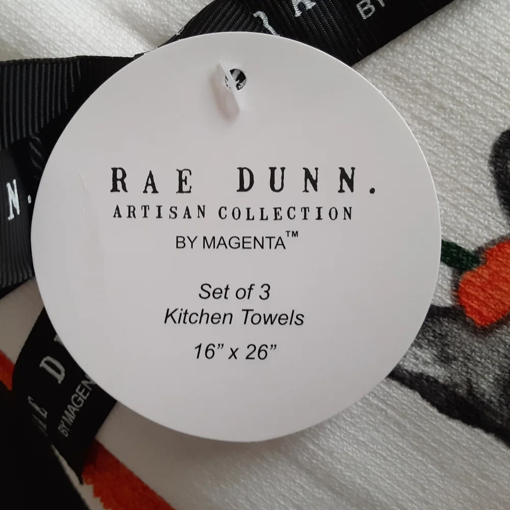 🆕️ Set of 3 Rae Dunn Halloween Kitchen Towels 🎃